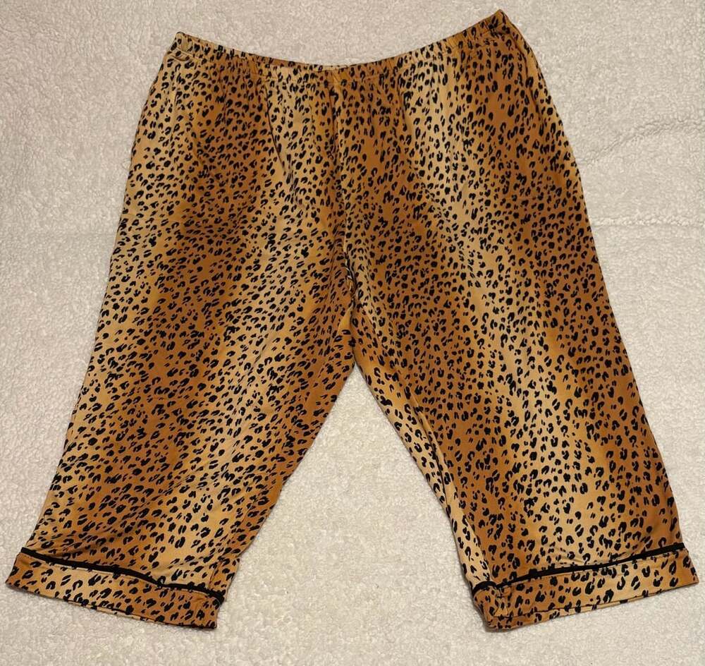 Simply Vera Vera Wang Orange Leopard Print Capris Pajama Pants Size XXL